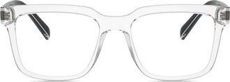 Dolce & Gabbana Eyewear logo-print square-frame glasses - men - Plastic - 52 - Neutrals