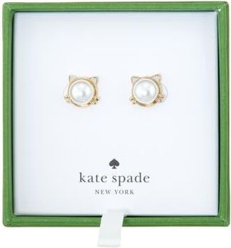 Kate Spade New York faux pearl cat stud earrings in Cream /Gold at Nordstrom Rack