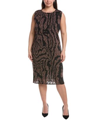 Lafayette 148 New York Plus Plisse Sleeveless Midi Dress