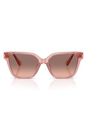 Michael Kors Piedmont 56mm Square Sunglasses in Pink Transparent /Pink Brown at Nordstrom