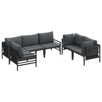 vidaXL Conjunto De Sof&aacute; De Jard&iacute;n 6 Pcs Antracita Acero Vidaxl