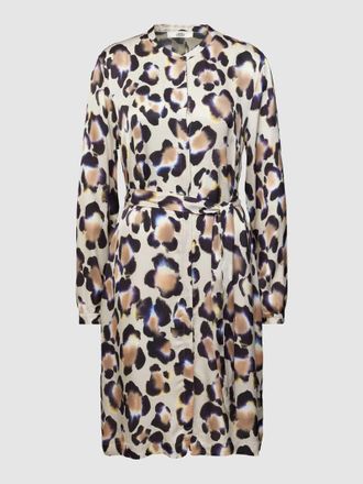 0039 Italy 0039 Italy Knielanges Kleid aus Viskose mit Allover-Muster Modell Sedona in Beige, Gr&ouml;&szlig;e XXL