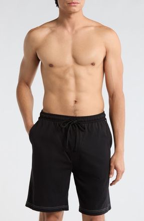 Majestic International Cotton Jersey Pajama Shorts in Black at Nordstrom Rack, Size X-Large