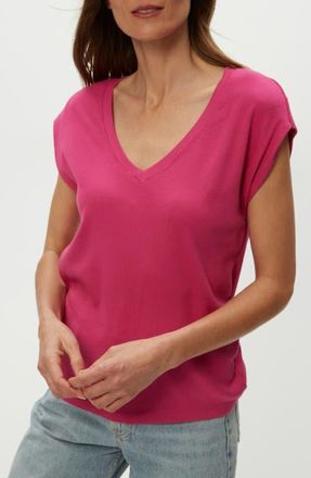 Michael Stars Tati Power Shoulder Rib Top in Pitaya at Nordstrom, Size Large