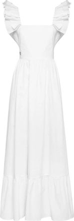 Philipp Plein Lange Jurk - Dames - Avondkleed - Wit - XS - Katoen - Kleedjes