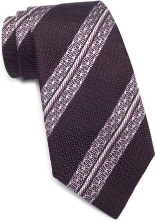 Ermenegildo Zegna Stripe Silk Tie in Dark Red Stripe at Nordstrom