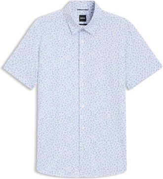 BOSS Printed slim-fit shirt in cotton-blend jersey