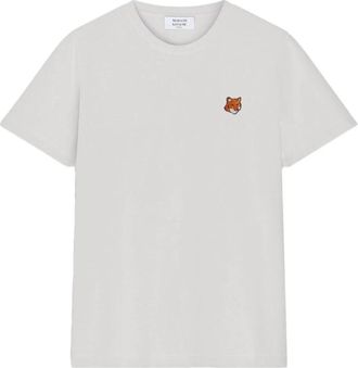 Maison Kitsun&eacute; Fox Head Patch Regular T-Shirt - Dames - T-shirts - Wit - S - Katoen - Tops