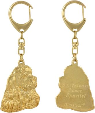 OEM Cocker Spaniel Americano: Llavero De Perro Chapado En Oro En Una Caja De Regalo, Decoraci&oacute;n De Bolso, Accesorio De Lujo De Art-dog