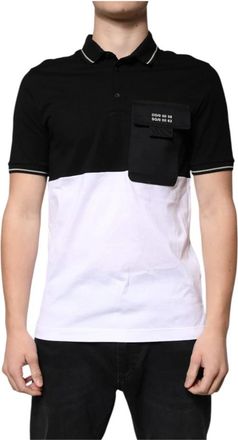 Dolce & Gabbana Short Sleeve Cotton Polo Shirt - Heren - Polos - Zwart - XS - Katoen - Tops