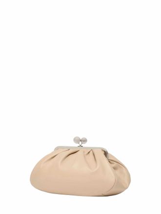 Max Mara Womens Clutch Bag Cubico Pasticcino Pink Leather Handbags Hand