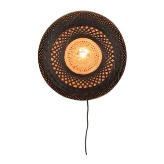 GOOD&MOJO Aplique con cable en bamb&uacute; natural y negro di&aacute;m:40cm