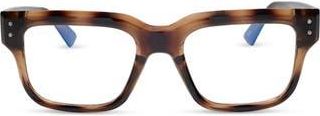 DIFF Eyewear Cade 52mm Square Blue Light Blocking Glasses in Dark Elm Tortoise Blue Light at Nordstrom Rack