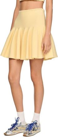 Sandro Short knit skater skirt in Butter at Nordstrom, Size 38 Eu