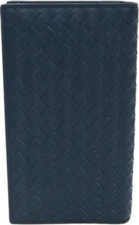 Bottega Veneta Vintage, unisex, Blauw, ONE Size, Leer, Pre-owned Leren Portemonnee