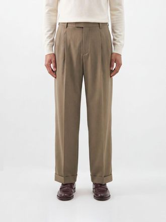 Valentino Garavani Pantaloni wide leg in lana vergine con pince