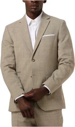 Selected Slim Oasis Linen Blazer Zand - Heren - Business blazers - Beige - XL - Wol - Kostuums
