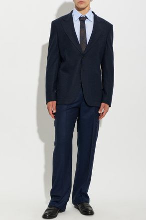 Etro Tailored Shirt With Embroidered Logo, Mens, Blue