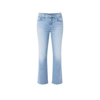 Mother Mid Rise Rambler Zip Ankle Fray - female - Mother - Flare Jeans - Blue - W30 - Jeans