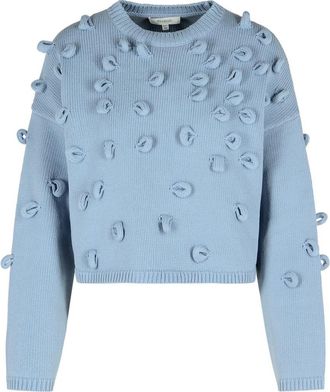 J.W.Anderson Crop Sweater In Light Blue Cotton Blend