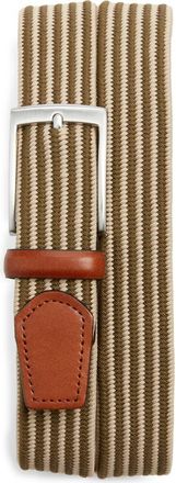 Nordstrom Ian Woven Elastic Belt in Olive Dark at Nordstrom, Size 32