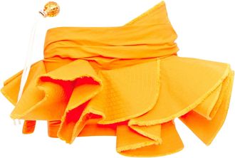 Jacquemus ruffled frayed cotton miniskirt