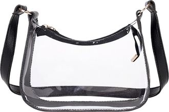 Generic Clear Purse for Women - Fashionable Transparent Shoulder Bag with Adjustable Strap and Secure Zipper, Lightweight Tote School, Events, Travel, Stadium