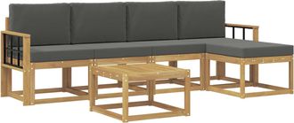 vidaXL Conjunto De Sof&aacute;s De Exterior 6 Uds. Blanco Y Antracita Vidaxl