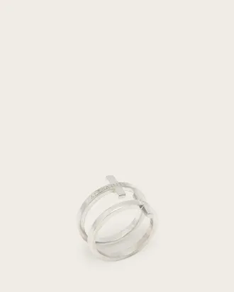 AllSaints Gabe Sterling Silver Cross Rings