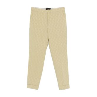 Etro Gecropte stretchkatoenen broek - Dames - Vrijetijds broeken - Beige - S - Katoen - Broeken