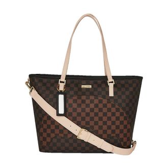 Sprayground Shopping Bags, female, Brown, ONE SIZE, Brown Check Bandolero Tote Bag