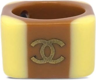 Chanel Anello a righe CC 2001 - Marrone