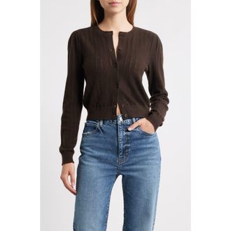 Frame Denim The Ladder Pointelle Cashmere Cardigan in Coffee at Nordstrom Rack, Size X-Small