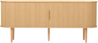 Miliboo Buffet Vintage Madera Clara De Roble Con Almacenamiento 2 Puertas Correderas L180 Cm Epic