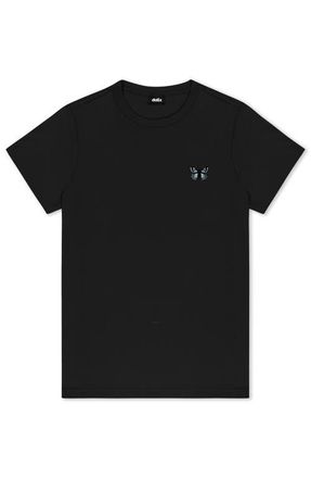 Dalix Butterfly Short Sleeve Classic Cotton Tee in Black at Nordstrom, Size Xx-Large