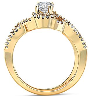 Pompeii3 3/4 Ct Diamond Engagement Infinity Wedding Ring Set 14k Yellow Gold