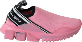 Dolce & Gabbana Pink Low Top Sorrento Sneakers Slip On Casual Womens Shoes