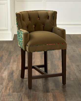 Haute House Home Peacock Tufted 27 Counter Stool