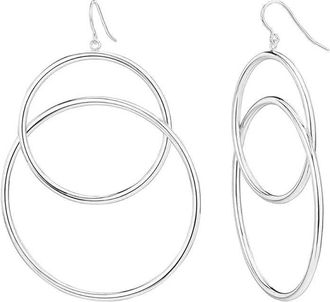 Gold & Honey Womens Double Drop Earrings In Silver