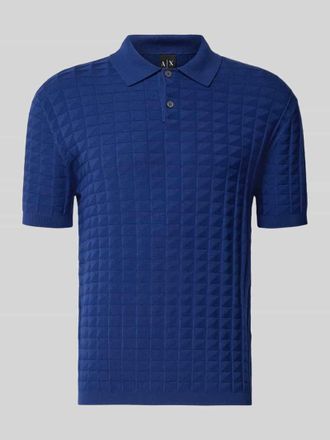 A|X Armani Exchange Regular Fit Poloshirt aus Viskose-Mix Modell Maglia in Royal, Gr&ouml;&szlig;e XXL