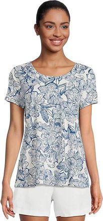 Lilly Pulitzer Etta Scoop Neck Womens Clothing Coconut Unforgettable : XXS, Cotton