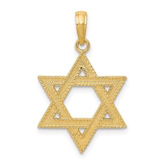 Diamond2Deal 10k Yellow Gold Star of David Pendant
