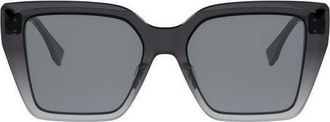 Fendi FF Diamonds 54mm Gradient Square Sunglasses in Grey/Other /Smoke at Nordstrom