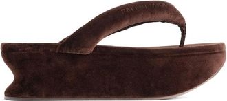 Balenciaga Gaeta Velvet Platform Flip-flops