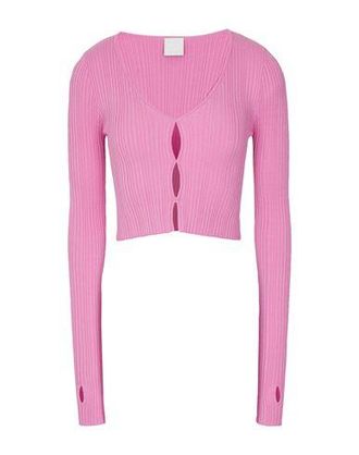 8 by YOOX VISCOSE BLEND RIBBED KNIT CROP CARDIGAN