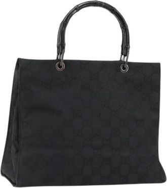 Gucci Pre-owned Handbags, female, Black, Size: ONE SIZE Pre-owned GG Canvas Tote Bag