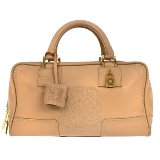 Loewe Amazona Leather Beige Leather Handbag (Pre-Owned)