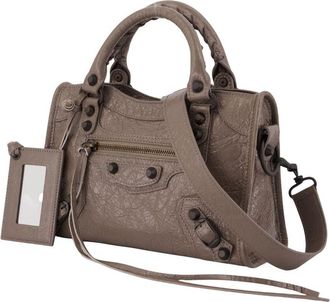 Balenciaga Womens Le City Mini Bag Leather Brown Lambskin Handbags-purses