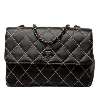 Chanel Pre-owned Vintage Schoudertas - Dames - Pre-owned - Zwart - Maat: ONE Size Leer