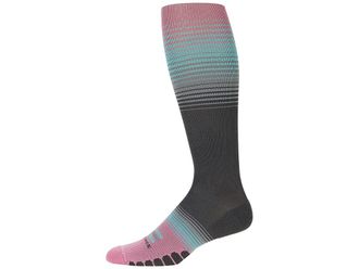 eurosock Graduated Compression Stripe OTC Crew Cut Socks Shoes Bisque Charcoal : SM (US Mens Shoe 5-7 - Womens Shoe 5.5-8), Nylon